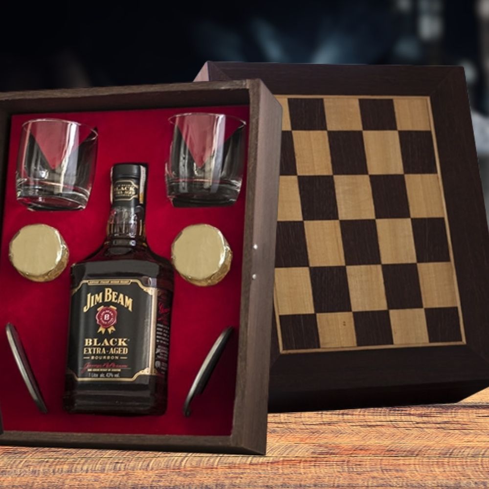 KIT WHISKY BOURBON JIM BEAM BLACK EXTRA 750ML