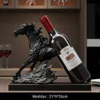Suporte para Vinho Decorativo Cavalo em Resina